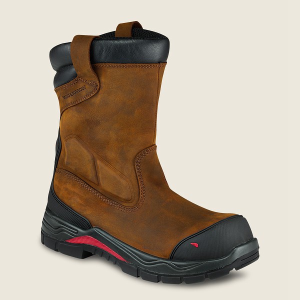 Red Wing Safety Boots Brown/Black - Red Wing Mens King Toe® Adc - 10-inch Waterproof Toe Pull-on - V